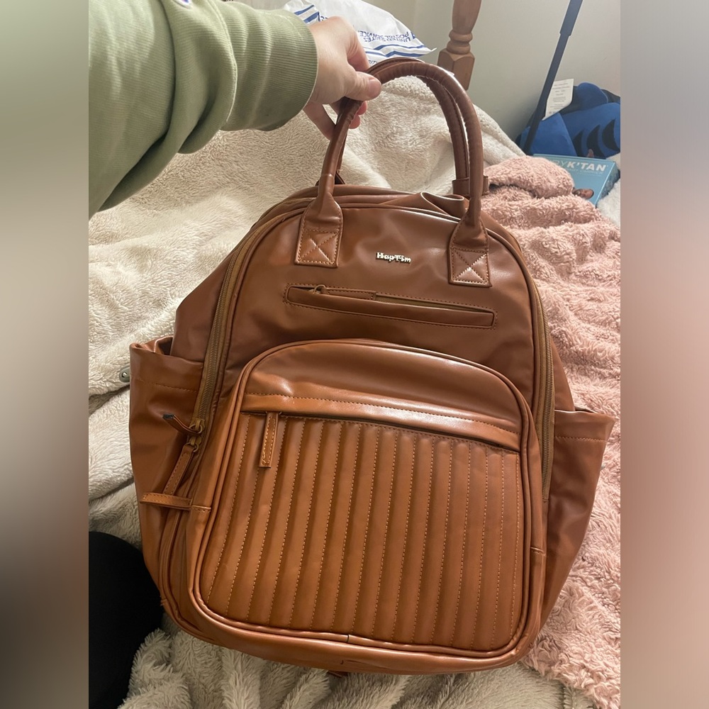 EUC HapTim Vegan Leather Insulated Unisex Diaper Bag